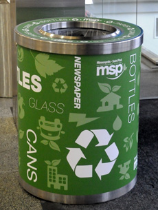 new recycling receptacle at MSP Airport
