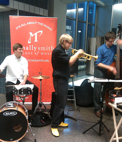 Student musicians perform at Terminal 1-Lindbergh